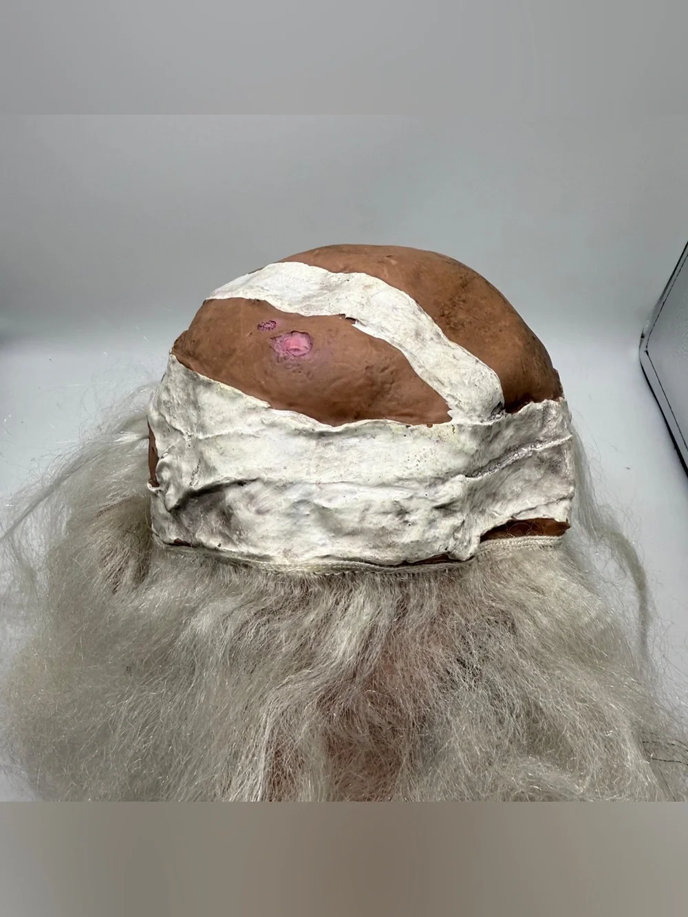 Zombie Full Head Horror Mask White Hair Scary Halloween Costume Prop Adult